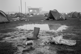 A image showing the aftermath of a festival like Glastonbury where it rained for days….